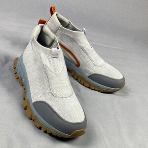 Zara Gray and Tan Sneakers with Orange Accents